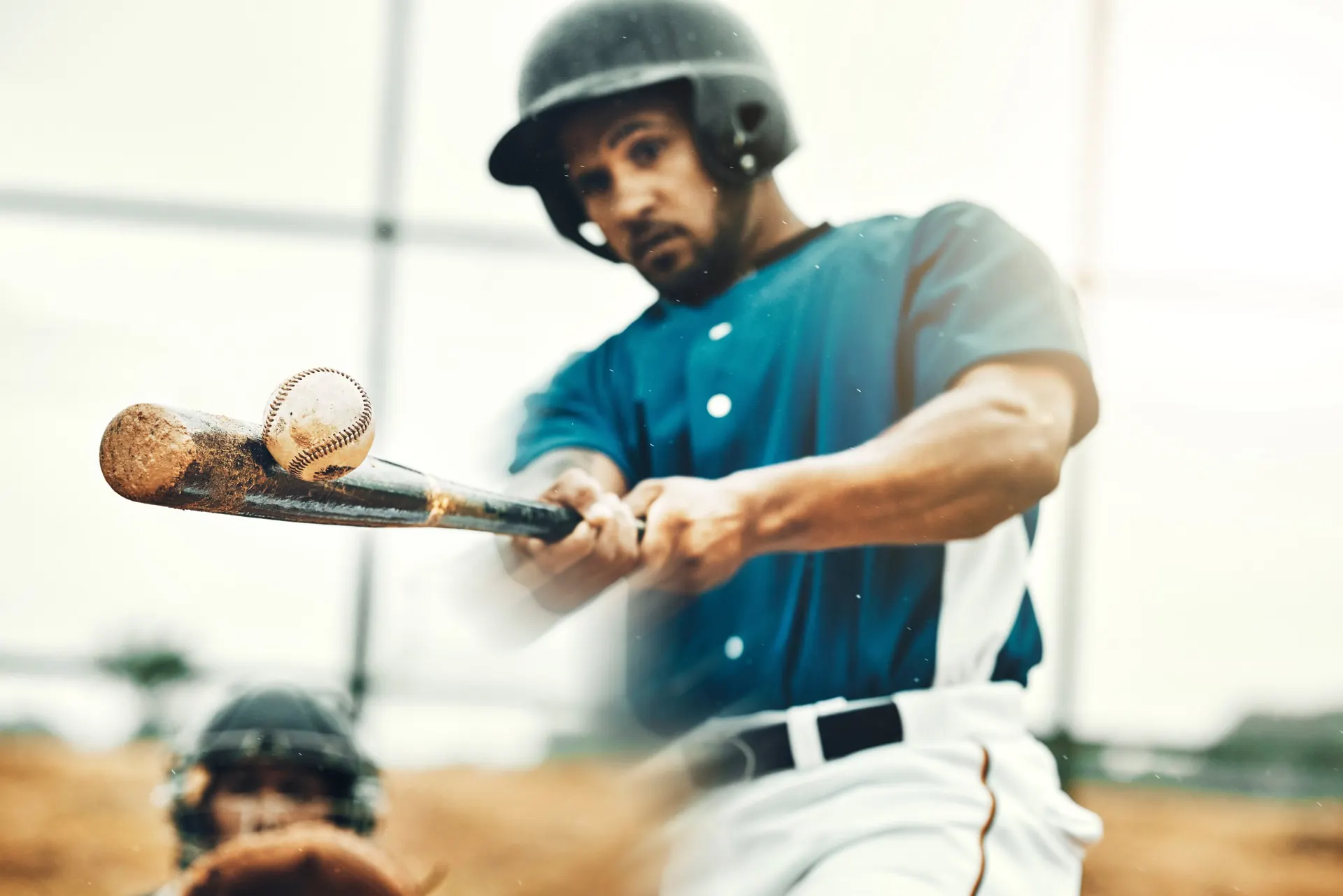 Baseball player in action