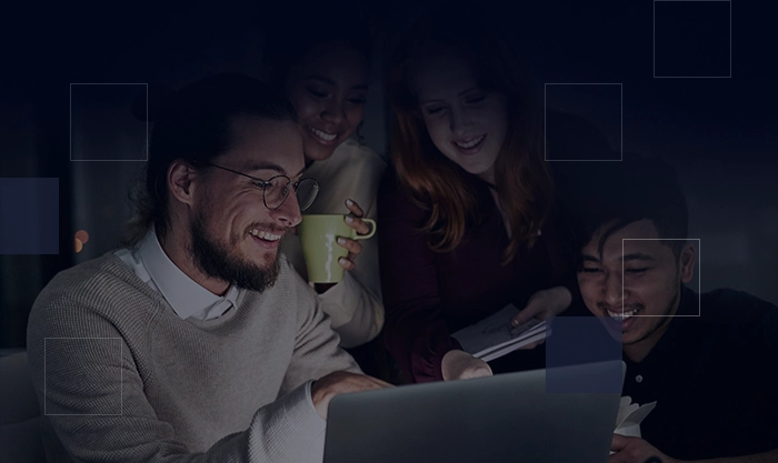 Residents streaming on a laptop at home